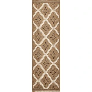 Nazar Tapis intérieur et extérieur aspect jute géométrique marron-60x90 pas cher