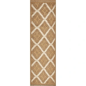 Nazar Tapis intérieur et extérieur aspect jute géométrique jaune - 60x90 pas cher