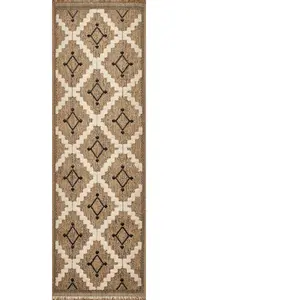 Nazar Tapis intérieur et extérieur aspect jute géométrique noir - 60x90 pas cher