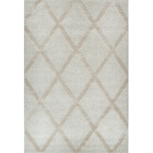 Nazar Tapis de salon motif losange crème 80x150 pas cher