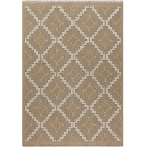 NAZAR Tapis intérieur/extérieur TULUM aspect jute à motif géométrique jaune - 60x90 cm 60 x 90 cm pas cher