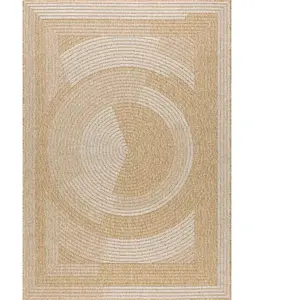 Nazar Tapis intérieur et extérieur effet jute motif abstrait blanc 120x170 pas cher