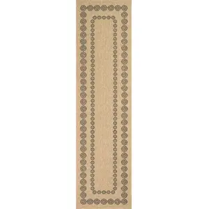 Nazar Tapis intérieur et extérieur effet jute motif géométrique noir 80x150 pas cher