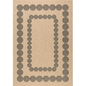 Nazar Tapis intérieur et extérieur effet jute motif géométrique noir 120x170 pas cher