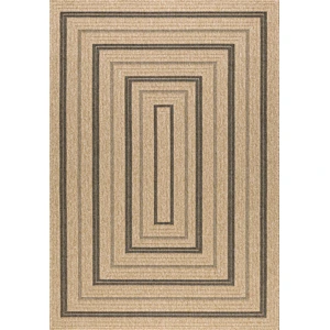 Nazar Tapis intérieur/extérieur effet jute motif rectangulaire noir 160x230 pas cher