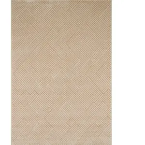 Nazar Tapis motif géométrique beige - 160x230 pas cher