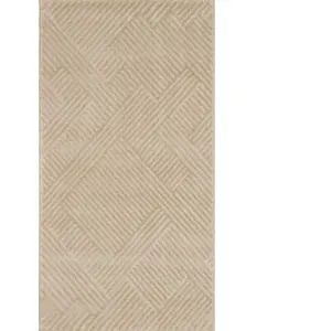 Nazar Tapis BIANCA à motif géométrique en relief beige - 80x150 cm 80 x 150 cm pas cher