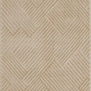 Nazar Tapis beige motif géométrique - 80x300 pas cher