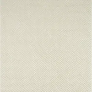 Nazar Tapis motif géométrique crème - 80x300 pas cher