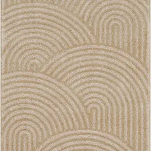 Nazar Tapis de couloir motif arc en relief beige - 80x150