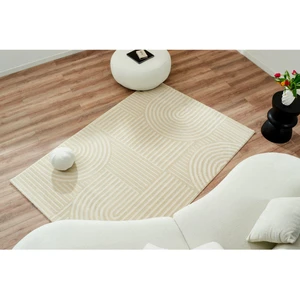 Nazar Tapis de salon au motif arc relief - bianca - 200x290cm - creme pas cher