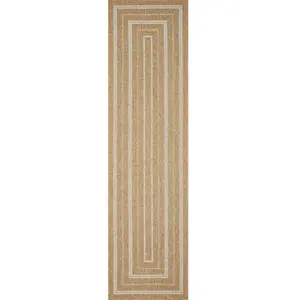 Nazar Tapis intérieur/extérieur aspect jute motif rectangulaire blanc 80x150 pas cher
