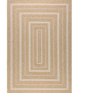 Tapis - NAZAR RUGS - NATURE - 160x230 cm - Effet jute - Blanc pas cher