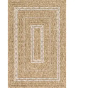 Nazar Tapis intérieur/extérieur aspect jute motif rectangulaire blanc 60x90 pas cher