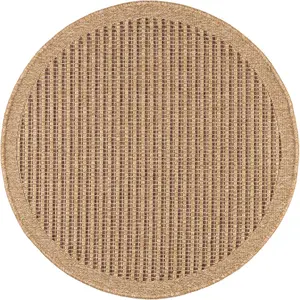 Nazar Tapis intérieur et extérieur aspect jute marron diamètre 120 pas cher