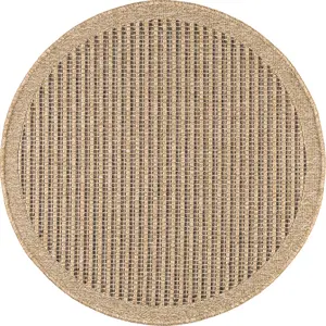 NAZAR Tapis intérieur et extérieur aspect jute marron diamètre 160 pas cher