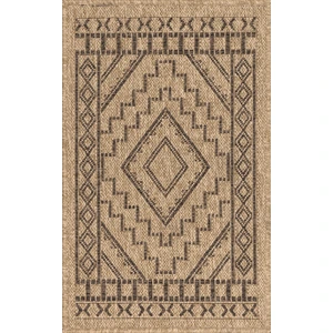 Nazar Tapis intérieur et extérieur aspect jute motif géométrique 60x90 pas cher