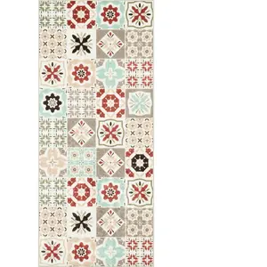 Nazar Tapis de cuisine carreaux de ciment multicolore 50x100 pas cher