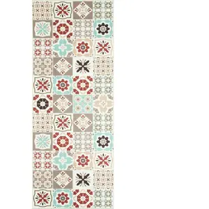 Nazar Tapis de cuisine carreaux de ciment multicolore 70x180 pas cher