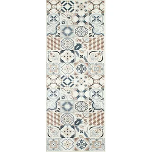 Nazar Tapis de cuisine carreaux de ciment marron 70x180 pas cher