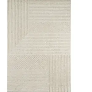 NAZAR Tapis HARMONIE à motif en relief graphique crème - 120x170 cm 120 x 170 cm pas cher
