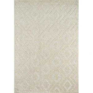 Nazar Tapis salon motif losange en 3D crème - 120x160 pas cher
