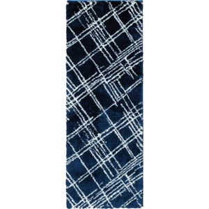 Comparateur de prix : Nazar Tapis shaggy abstrait motif géométrique bleu - 67x180 cm