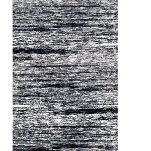 Nazar Tapis shaggy abstrait style moderne noir - 200x290 cm pas cher