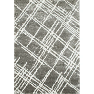 Nazar Tapis shaggy abstrait motif géométrique gris - 120x160 cm pas cher
