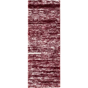 Nazar Tapis shaggy abstrait style moderne rouge - 80x150 cm pas cher