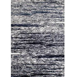 Nazar Tapis shaggy abstrait style moderne bleu - 200x290 cm pas cher