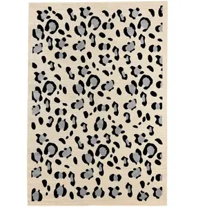 Nazar Tapis motif léopard intérieur -crème-120x160 pas cher