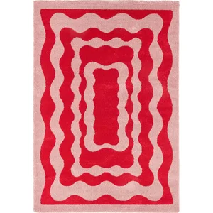 Nazar Tapis vintage style année 70 Rouge 200x280 pas cher