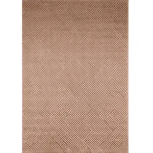 Nazar Tapis motif arc relief - mocca - 80x150 cm pas cher