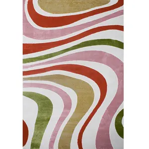 Nazar Tapis graphique à poils ras - multicolore - 200x290 cm pas cher