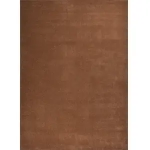 Nazar Tapis uni à poils ras - marron - 80x150 cm pas cher