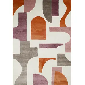Nazar Tapis géométrique à poils ras - multicolore - 200x290 cm pas cher