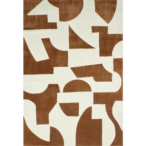 Nazar Tapis motif géométrique - memphis - marron - 80x150 3701234282787 pas cher