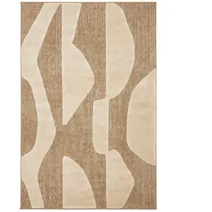 Nazar Tapis aspect jute à motif graphique en relief - Blanc - 120x170 cm pas cher