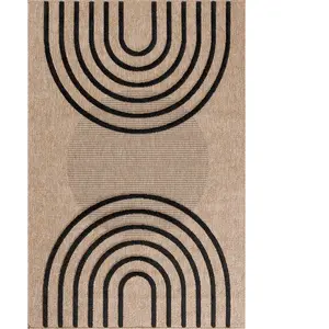 NAZAR Tapis Arc-En-Ciel Aspect Jute - Noir - PALMA - 120x170 TU pas cher