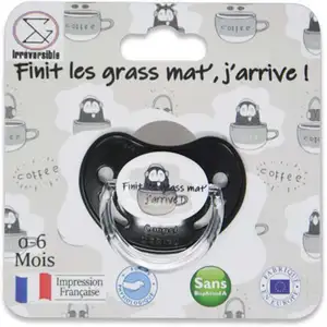 Sucette d'annonce physiologique 0-6 mois - Fini les grass mat j arrive... pas cher