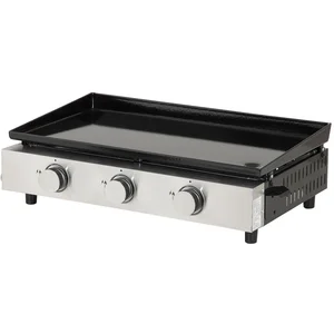 Comparateur de prix : HAPPY GARDEN Plancha au gaz MÉRIDA 3 brûleurs 6 kW Noir