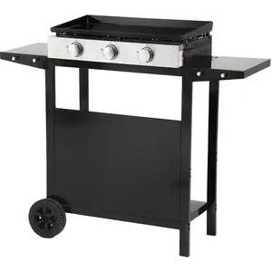 Comparateur de prix : Happy Garden - Plancha au gaz MÉRIDA 3 brûleurs 6kW + Chariot.