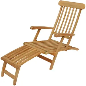 Transat en teck LOMBOK - HAPPY GARDEN - Pliant - Marron - Meuble de ja... pas cher