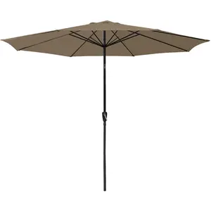 Comparateur de prix : Happy Garden - Parasol droit hapuna rond 3,30m de diamètre taupe