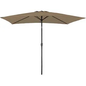 Comparateur de prix : Happy Garden Parasol droit rectangulaire 2x3m en aluminium et toile taupe