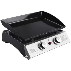 Plancha au gaz MALA - 2 brûleurs 5kW Happy Garden pas cher