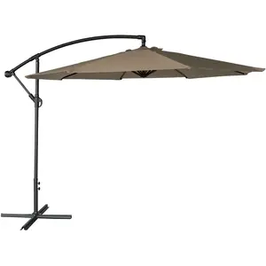 Comparateur de prix : Parasol déporté OAHU rond 3,50m de diamètre taupe - Happy Garden