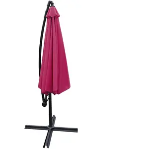 Parasol déporté - HAPPY GARDEN - OAHU - Ø3,5m - Fuchsia - Métal pas cher