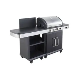 Barbecue au gaz - COOK'IN GARDEN - FIDGI 4 - 4 brûleurs - Réchaud latéral - NoirVendu parcdiscount